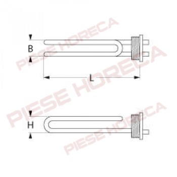 Rezistenta boiler espressor NuovaSimonelli, putere 1200W, alimentare 230V,  filet de 1” 